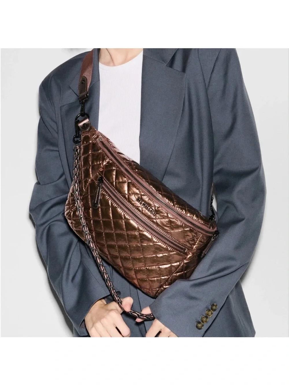 Copper Metallic lacquer Crosby sling bag